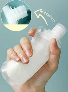 5pcs Portable Transparent Travel Cosmetic Containers, Liquid/Lotion Refillable Containers Home Bathroom Decor Summer - White - View 6