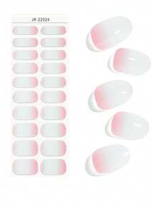 JKNART 20 piezas Pegatinas de gel de uñas semi-curado, Pegatinas de arte de uñas de gel UV, Pegatinas de uñas semi-curado, Pegatinas de gel de uñas suaves de segunda generación semi-curado que requieren curado bajo luz, Pegatinas de gel de uñas semi-curado