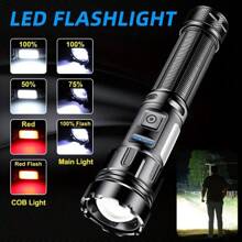 Powerful P70 Led Flashlights 5000LM Ultra Bright Tactical Light Emergency Spotlights Telescopic Zoom Light Built-In Battery, For Camping And Travel - Black - View 5