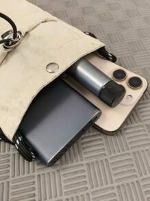 Fashionable Korean/Japanese Ins Style Fresh Minimalist Crossbody Bag, Cute Student Small Square Shoulder Bag, Mini Messenger Bag, Phone Pouch, Canvas Handbag, Holiday Phone Bag - Multicolor - View 11