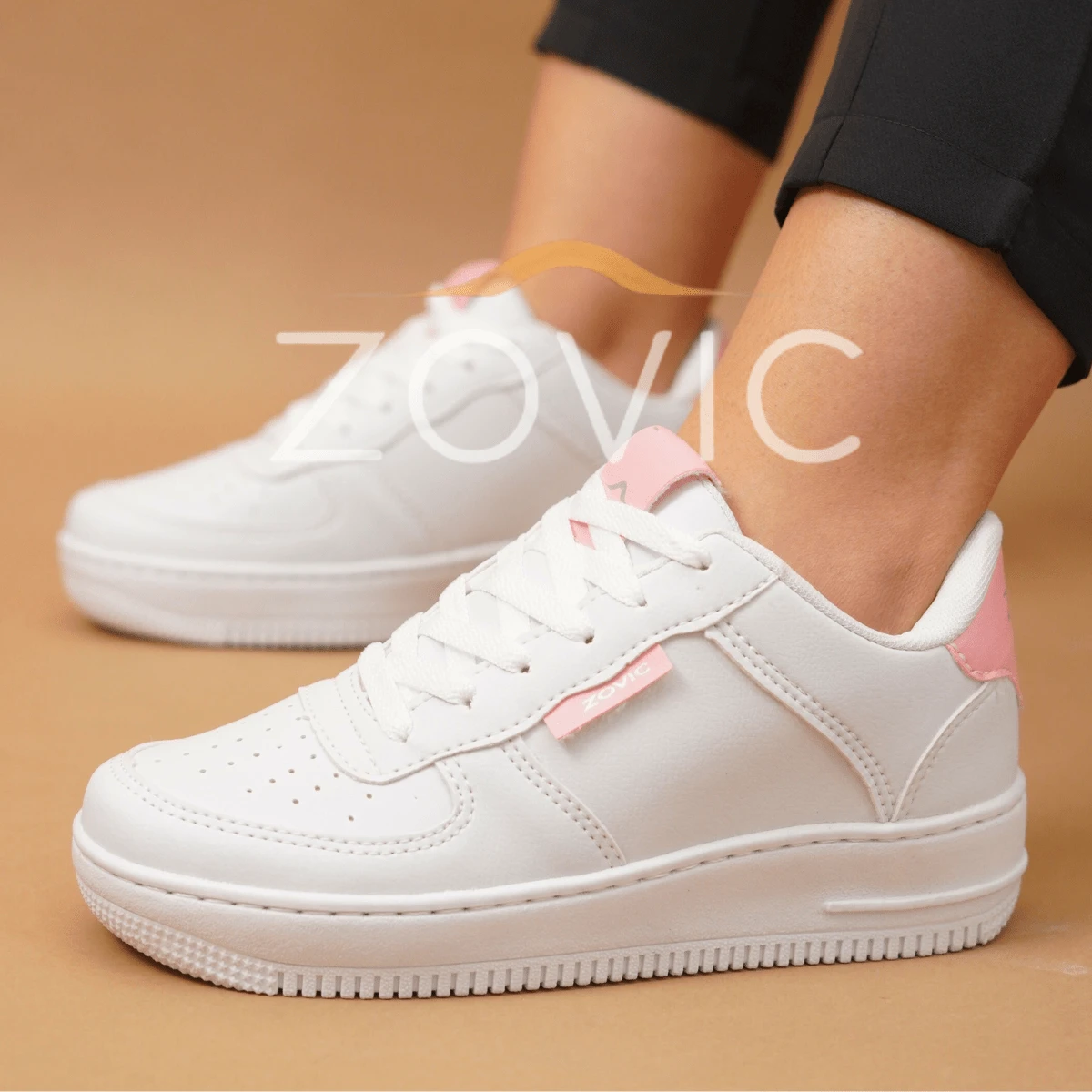 Women's Casual Sneakers Men's Leather Everyday All Stitched Blogger 34 To 43 - Pink - View 1