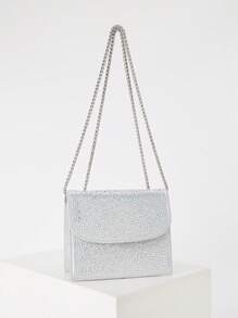 闪亮、闪耀、迷人、优雅、精致、安静的奢华晚宴包，适合派对、婚礼、舞会、晚宴/宴会，与婚纱、礼服、舞会礼服、生日礼服搭配，与女士派对礼服完美搭配 - 銀色 - 查看 3