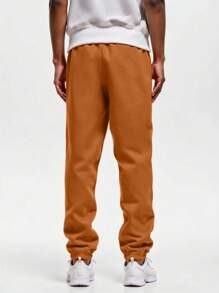 Nike Solo Swoosh Fleece Pant - Desert Ochre/White - View 3