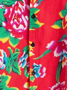 Casual Business Printed Short Sleeve Shirt, Minimalist & Fashionable