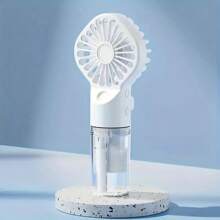 Ventilador de niebla portátil F3 - Rosa, funcionamiento silencioso, 4 ajustes de velocidad, recargable por USB, batería de 800mAh, accesorio humidificador de atomización por nano tecnología para una distribución uniforme