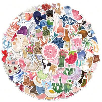 100 ملصق مائي إبداعي، يتميز بمواضيع طبيعية، فواكه، نباتات وأنماط ملونة، ممتع وعملي، مصنوع من مادة فينيل مقاومة للماء، مناسب للأجهزة المحمولة والزلاجات وزجاجات المياه والدفاتر، مثالي لمستلزمات المدرسة وموسم العودة إلى المدرسة