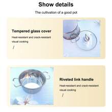 3X Induction Non Stick Stainless Steel Cookware Cooking Pot Pan With Lids Set UK - Silver - View 4