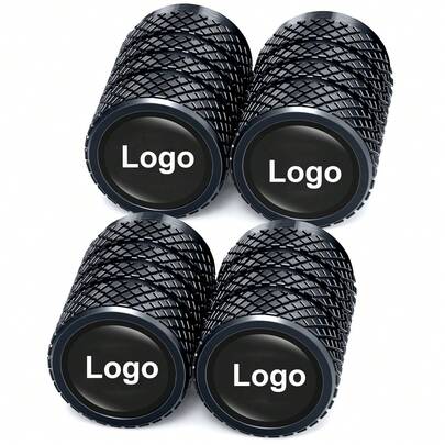4pcs Tire Valve Stem Caps, Fit Most Vehicles, Corrosion Resistant Alloy Material, Black