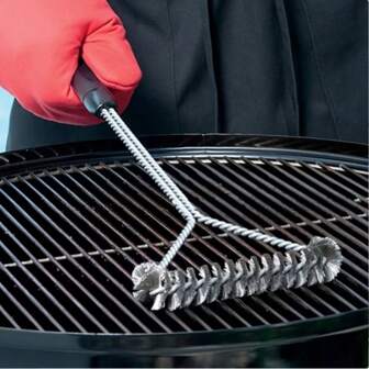Summer BBQ Grill Cleaning Brush, Outdoor Oven Box Dedicated Steel Wire Brush, Grill Rack Barbecue Brush Cleaning Tool