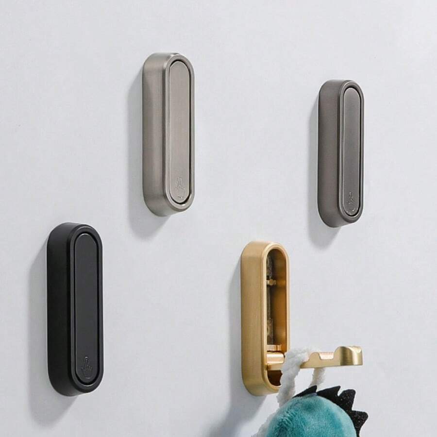 1/4 chiếc Móc treo tường gấp, Móc treo khăn áo choàng ẩn, Móc treo khăn bằng thép không gỉ, Phụ kiện phòng tắm, Móc treo phòng ăn nhà bếp phòng ngủ (Vít lắp đặt miễn phí) - Nhiều màu - Xem 1