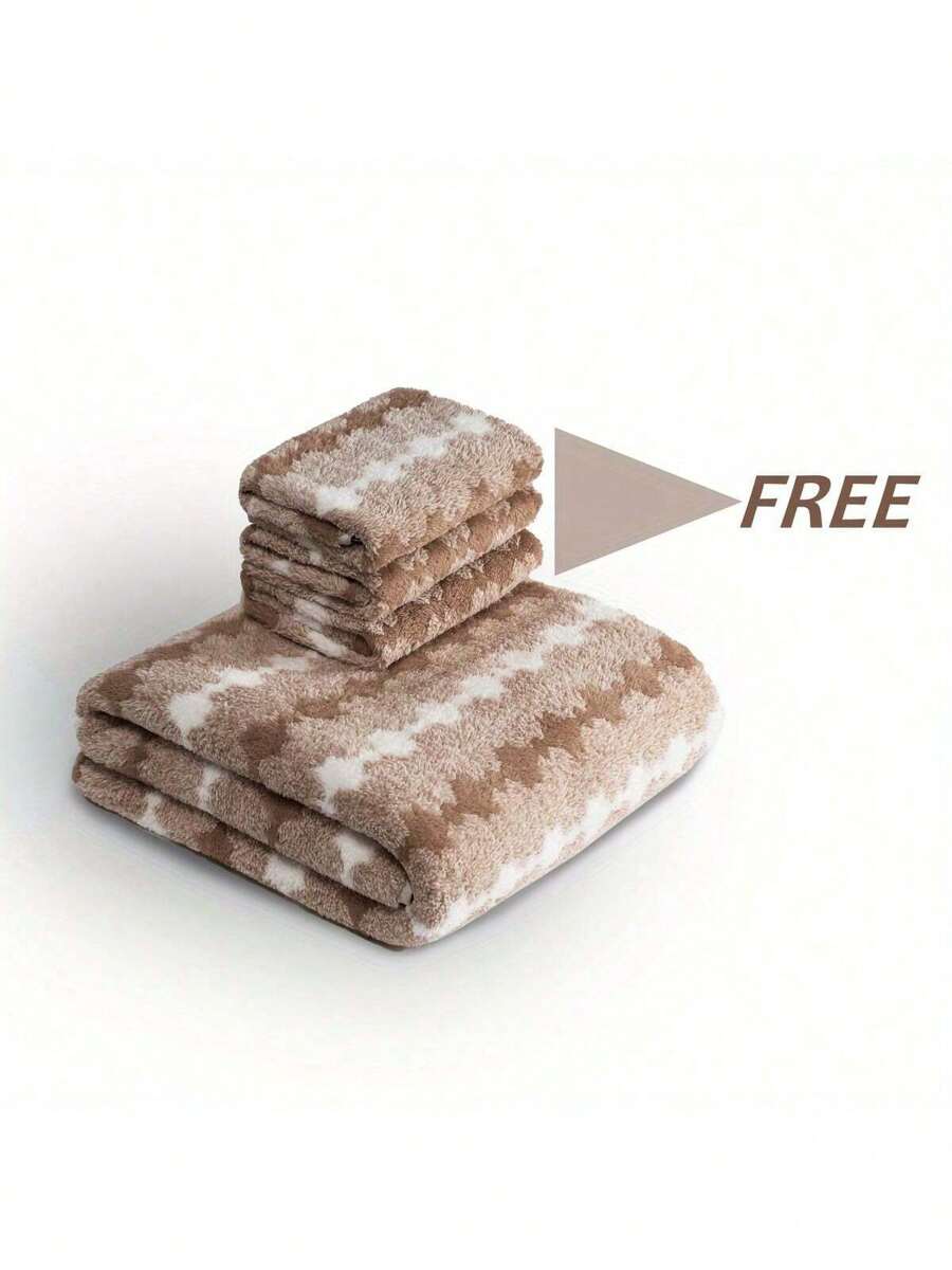 1 件女士超大浴巾超柔软超吸水速干面巾夏季、假日 - E - 查看 1