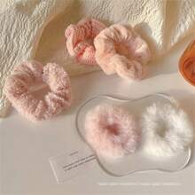 7 件装优质针织卷发带、适合高马尾的毛绒发带、高弹力发带、秋冬发饰 - 彩色 - 查看 4