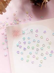 100 Pieces Of Spring And Summer Style Mocha Small Size Starfish Shaped Design Nail Art Decoration Japanese Diy Star Rhinestone Small Nail Decoration Multiple Colors Randomly Mixed Nail Supplies Nails Nail Charms Nail Gems - Multicolor - View 5