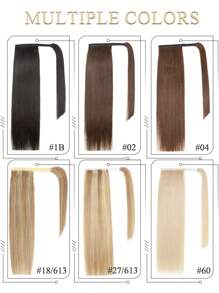 Extensiones de cabello humano con cola de caballo, extensiones de cabello con clips para uso diario, fácil de usar, extensión de cola de caballo de color natural para mujeres, larga y recta