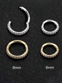 1pc S925 Sterling Silver Zirconia Earring, Seamless Open Design With Ear Clip, Suitable For Women's Daily Wear, Best Gift For Girlfriend, Mother, Sister - Single - View 4