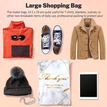 50Pcs Large Poly Mailers 14.5 X 19, Cute Shipping Bags For Small Business Clothing Mailers Poly Bags Poly Mailer Plastic Mailing Bags, Big Polymailers Package Bags Shipping Envelopes Mailers - Marble - 查看 5
