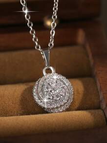 1set/3pcs Classic Flower Earrings Silver Color Luxury Cubic Zirconia Necklace Earring Set Female Charm Jewelry Gift For Daily Wear And Festivals