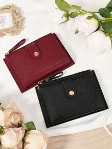 Burgundy Bag Charry Red Bag Wine Red Bag,Fashionable Burgundy Purse With Embossed Tactile Feel And Snap Closure - High-Quality Leather Women's Wallet With Multiple Card Slots, Zippered Coin Pocket, And Durable Scratch-Resistant Hardware - Burgundy - View 5