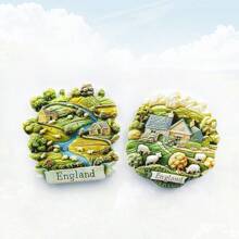 1pc Resin Britain London Tower Bridge Big Ben Elizabeth Tower White Cliffs Of Dover Fridge Magnet Travel Souvenir Landmark Magnetic Sticker Sheep Wales Brecon Beacons Park Home Decor, Meaningful Creative Gift, Thames River - Multicolor - View 7