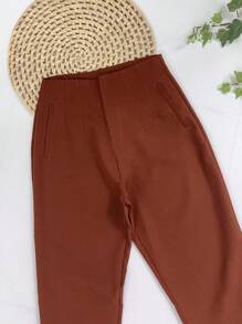 Sullyn_modas High Waist Pants - Marrom Chocolate - View 5