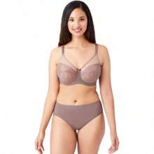 Retro Chic Full Figure Underwire Bra - 卡布奇諾 - 查看 4