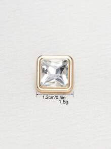 8 pièces/set Boutons carrés en métal avec faux cristaux et pierres précieuses, polyvalents pour chemises, cardigans, pulls, vestes, décoration, artisanat DIY, couture, bijoux, sacs