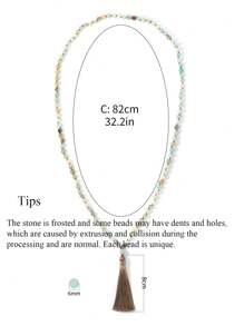 Boho Style Necklace 6mm Matte Amazonite Knotted 108 Mala Beads Necklace Meditation Yoga Prayer Jewelry With Tassel Pendant Japamala Rosary
