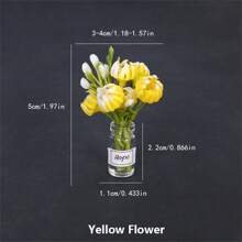 3pcs/5pcs Random Miniature Lifelike Desktop Flower Vase Decor, Creative Home Scene Photography Props - Multicolor - View 9