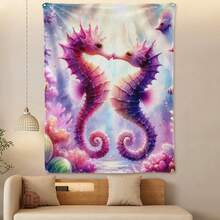 Seahorse Seaweed Pink And Light Design Digital Printing Throw Blanket  For A Serene And Ocean Inspired Home Decor Essential Piece - Multicolor - View 1
