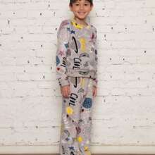 ***Check The Measurements Carefully*** Children's Pajama Set/Fleece Ultra Soft/Boy, Unisex. - Grey - View 6