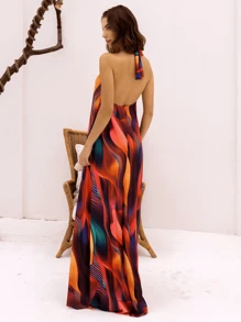 Halter Long Dress - Purple - View 2