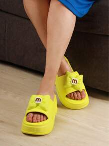 Sandalias de plataforma para dama, resistentes, antideslizantes, con suela gruesa para uso en interiores y exteriores. - Verde Lima - Ver 1