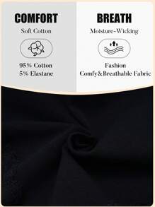 6 Pack Black Cotton Underwear For Women Lace Cheeky Bikini Panties Stretch Ladies Soft Hipster Briefs S-XXL - 黑色 - 查看 3