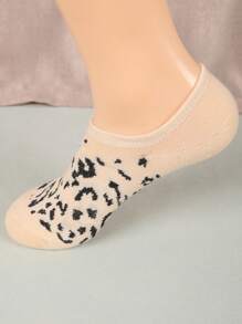 10 Pairs Assorted Leopard Print Patterned Ankle Socks And Boat Socks For Women