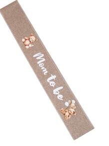 三件套：熊图案亚麻孕妇绶带、孕妇/准爸爸胸针、迎婴派对装饰、波西米亚风孕妇绶带、迎婴派对胸花胸针套装、孕妇礼物、派对装饰 - 卡其色 - 查看 9