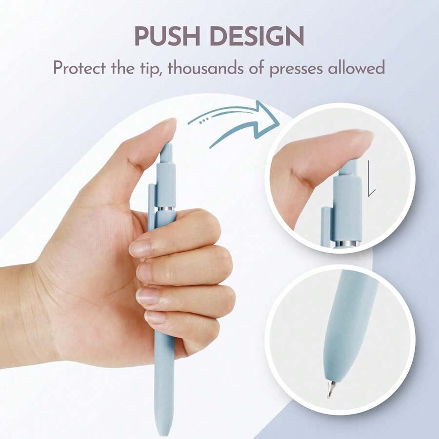 5pcs Gel Pens,0.5mm Fine Point Black Ink Pens With Smooth Wirting,Qucik Dry Pens For Journaling,Cute Nice Aesthetic Pens, Office School Supplies Women Men Student