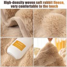 Soft Plush Sofa Cover - Non-Slip Sofa Cover 1 2 3 4 Seater Couch Cover For Sectional Sofa, Fluffy Faux Fur Sofa Seat Cushion Cover L Shape Furniture Protector - 卡其色 - 查看 10