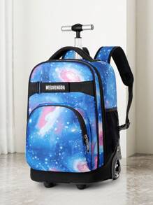 High Quality Multi-Function Rolling Backpack, With Retractable Handle, Large Capacity, Multi-Compartment Design, Quiet Wheels, Oxford Cloth Material, Suitable For Business Travel And Daily Use - Multicolor - View 2