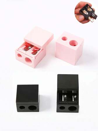 3/2/1pcs Double-Hole Square Makeup Sharpener, Shave Eyebrow/Lip Pencil, Mini Portable Pencil Sharpener,Makeup,Cheap,Room Decor,Vanity,Travel,Bedroom,Makeup Accessories,Cheap,Stocking Stuffers,Makeup,Makeup Tools,Cheap Stuff,Gifts,Gifts For Women,Christmas Gifts