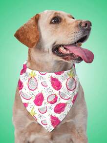 Set aleatorio de 5 piezas de pañuelos triangulares ajustables con diseños de frutas de Hawái de primavera y girasoles de verano para perros pequeños, medianos y grandes, y gatos - Multicolor - Ver 10