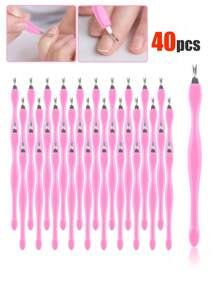 100 piezas Cortador de cutículas con forma de V, horquilla con forma de V para cutículas, eliminador de cutículas, herramienta de doble cabeza en forma de V para el cuidado de uñas y pies, herramienta de cuidado para el hogar y el salón de uñas. 90/80/70/60/50/40/30/20/10/1 pieza