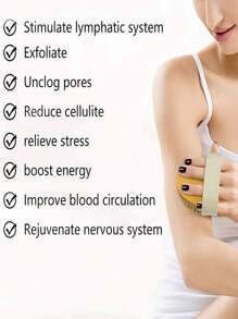 1支天然鬃毛身体去角质刷，柔软SPA级干湿两用身体刷，家居浴室装饰，返校季必备