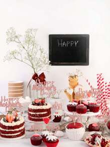 13pcs Happy Mother's Day Cake Toppers, Pink Sweet Best Mom Cake Picks, Suitable For Mother's Day Theme Party Cake Decor