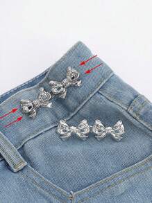 1對鈕扣式束腰帶-雙蝴蝶結設計,可調節並可拆卸繫緊帶,不需要釘子或縫製-完美的束腰工具和提升腰部曲線-時尚女性的理想之選