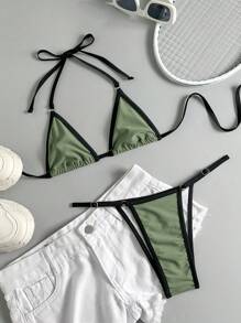 Women's Sexy Green Micro Bikini Set