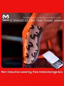 4pcs(2 Pairs) Gaming Finger Sleeves With Metal Case, Breathable Finger Caps For Phone Game Touch Screen Controls