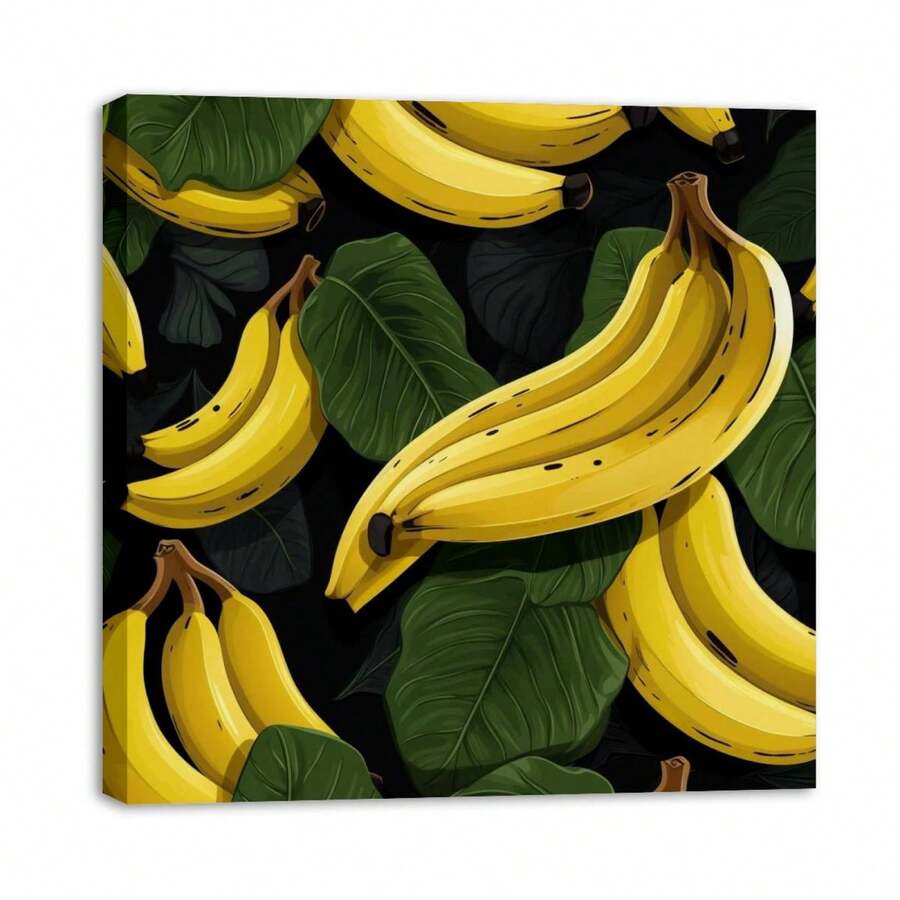 1 Piece Home Kitchen Wall Decor Framed Canvas Banana Pattern Home Decor Framed Canvas Wall Art Paintings For Living Room - Canvas Framed Print Wall Artworks Bedroom Decoration Office Wall Decor - 彩色 - 查看 1