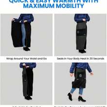 Weatherproof Outdoor Blanket – Lower-Body Thermal Wrap For Superior Warmth - 黑色 - 查看 6