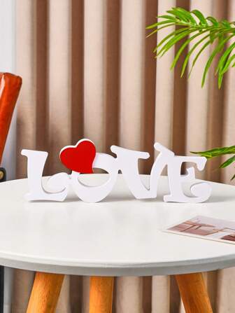 1 件，3.8*3.9 英寸亚克力 LOVE 字母装饰，带 1 个红心，现代创意亚克力字母桌面装饰，适用于婚礼、周年纪念、派对装饰