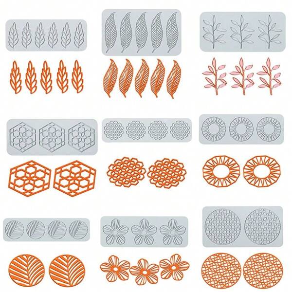 Flower Leaf Patterns Cake Lace Mat Fondant Silicone Mold DIY Craft Baking Decoration Tools Cooking Printing Mold
